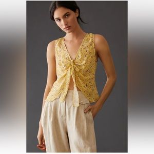 Favorite Daughter Yellow Silk Gwen Top